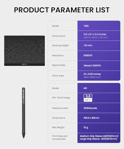 DIGIDRAW T610 Drawing Tablet 10x6 Inch - image 8