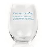 Funny Stemless Wine Glass - Procrastiwining