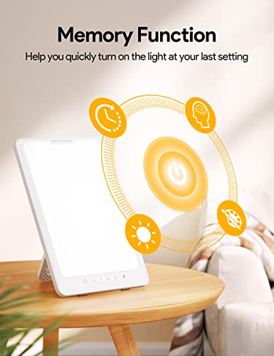 Light Therapy Lamp, Mediacous Uv-Free 10000Lux Therapy Light With 4 Brightness Levels & Color Temperature, Happy Lamp Mood Light With 4 Timer & Memory Function, Touch Control & Compact Size #TOP5