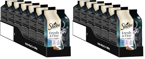Sheba Portionsbeutel Katzennassfutter Multipack Fresh & Fine in Gelee mit Thunfisch und Lachs MSC… – Ansicht 1