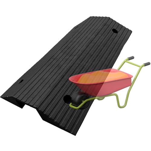 ILOOXI Rampe De Pont Rampe De Seuil Robuste, Rampe De Trottoir Antidérapante Rampe De Fauteuil Roulant De 16 32 Large, Rampe D’accè pour Porte/Marche/allée/Scooter(3 Rise/40x40x8cm)