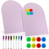 2 Pcs Pink Magnetic Bulletin Board for Tabletops with 8 Magnets 8 Colorful Markers 11x7.9 Inch Portable Self-Standing Memo Magnet Board Magnetic Display Board for Home Office School Kitchen Table