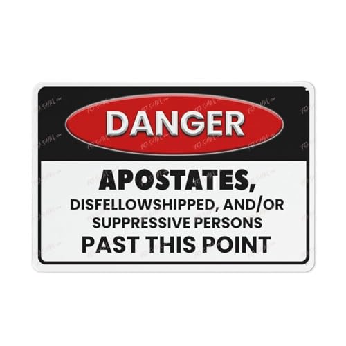 FOSHIN ���^���E�H�[���A�[�g���� Danger Apostates Suppressive Persons Past This Point �m�x���e�B ���^���� ���B���e�[�W�f�U�C�� �Ǒ����p 12X8�C���`