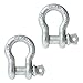 US Cargo Control 1-3/8 Inch Galvanized Screw Pin Anchor Shackles in a 2 Pack - Each with a 13.5 Ton Capacity