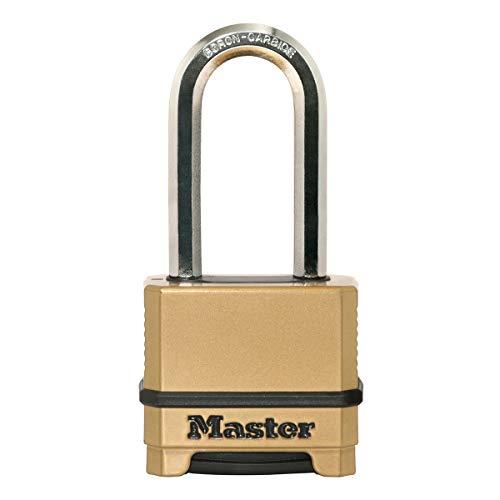 Preisvergleich Produktbild MASTER LOCK Hochsicherheits Vorhängeschloss [Zahlenkombination] [Zinkgehäuse] [XL Bügel] [Außenbereiche] M175EURDLH - Ideal für Lagerräume, Lagerschuppen, Garagen, Anhänger und mehr