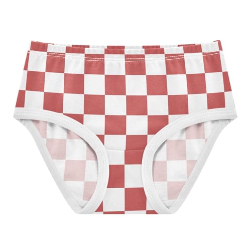 White and Red Buffalo Checkered Toddler Girls's Underwear 2T