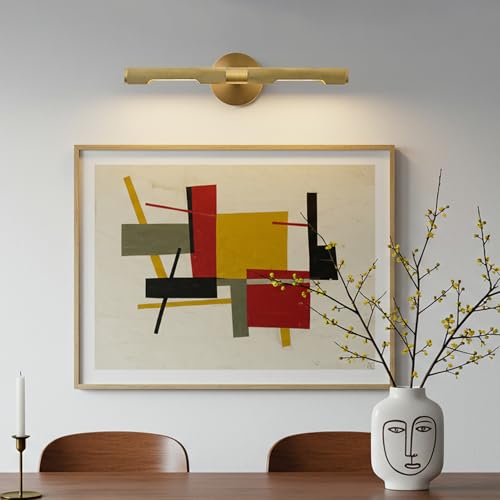 Image of Museum Gallery Picture Light for Wall19 Long Gold Brass Dimmable Hardwired Wall Sconces with E12 Bulb - Frame Pictures Art Deco Sconce Lights for Painting Photo Artwork Library Vanity Over