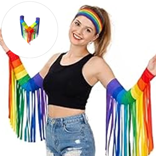 Guantes con flecos multicolor largos para destacar en fiestas sin perder comodidad 2