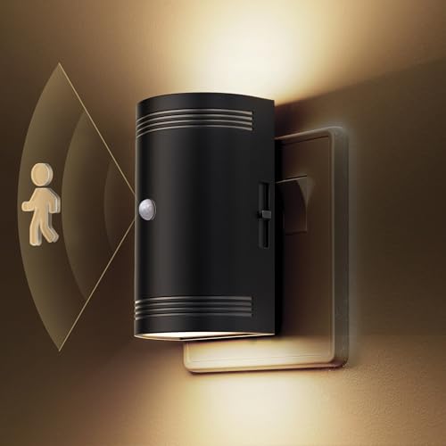 LOHAS Motion Sensor Night Light Plug into Wall, Motion Activated LED Night Light, Warm White 3000K, Motion Sensor Lights Indoor, 0-100LM Adjustable Brightness for Bathroom, Hallway, Stairs, 1 Pack
