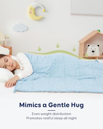 Image of Kivik Breathable Weighted Blanket (36 inchx48 inch, 3lbs), Ultra Soft Minky Dot Heavy Blankets, Reversible Cooling and Warm Blanket for All Seasons, Machine Washable, Light Blue