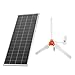 VEVOR 24V 1000W Solar Wind Power Kit, 6*100W Solar Panel + 400W Wind Turbine + 25.6V 100Ah LiFePO4 Battery + 3000W Power Inverter + MPPT Wind/Solar Hybrid Controller for Home Boat Cabin Farm Off-Grid