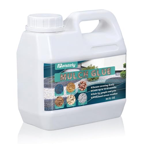 Mulch Glue for Landscaping, 35 Oz Powerful Concentrated Mulch Glue for Pea Gravel, Rock Glue, Gravel Binder, Secure Covering Firmly, Non-Toxic Mulch Glue for Rocks for Locking Most Mulches