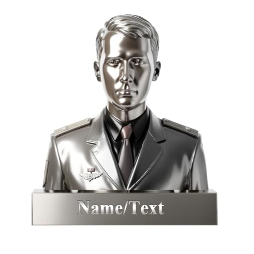 Personalized Silver Acrylic Photo Statue Plaque - Custom Double-Sided Desk Decor with Name Plate for Colleagues and Friends