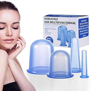 DazSpirit Cupping Siliconen Vacuümcup, Cellulitis-cup, Massage Apparaat, Set van 4 Stuks, Anti-aging, Anti-cellulitis…