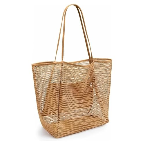 Bolso de playa tejido con malla para mujer miniatura 1