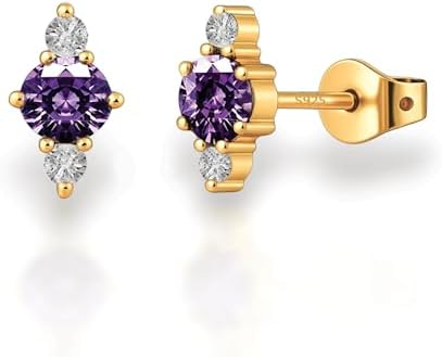 Alcor Gold Hoops & Butterfly Stud Earrings for Women – 14K Gold Plated with 925 Sterling Silver Posts, Hypoallergenic Everyday Jewelry, Gift-Ready