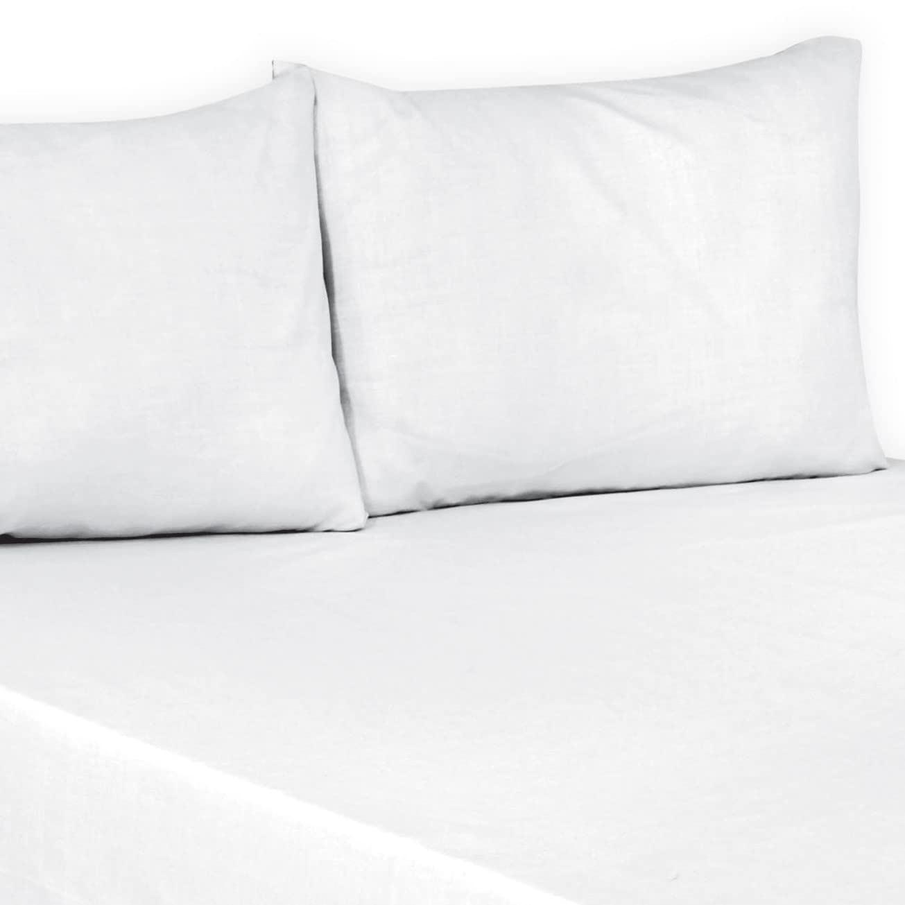 Polycotton Plain Dyed Flat Bed Sheets Luxury Quality Soft Easy Care Flat sheets in Single, Double, King, Super King size (white, Single: (178cm x 250cm) Approx.)