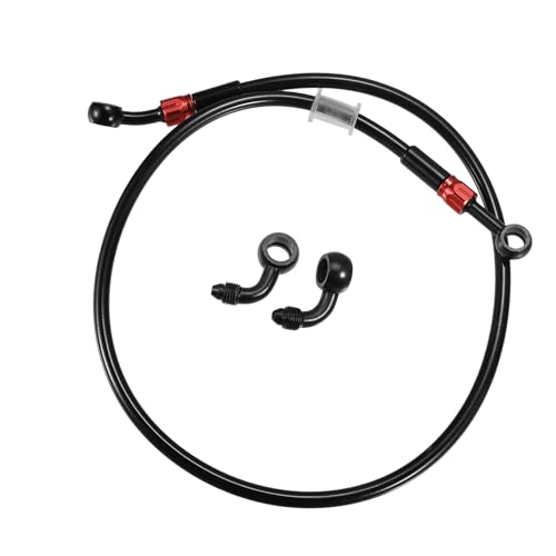 Manguera de freno AN3 universal silicona negra para moto con racor aluminio de 90 grados