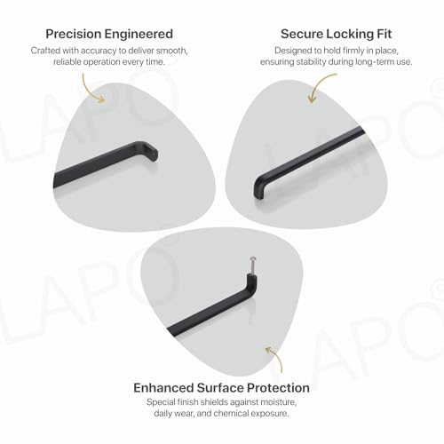 Image of LAPO 10 Inch Cabinet Handles for Drawer, Pulls for Pooja Mandir, Wardrobe, Window Handles for Cupboard (224mm, 3 Years Warranty, Pack of 6)