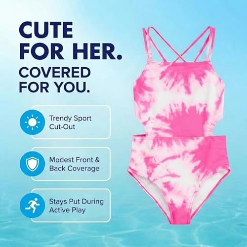 Image of Kanu Surf Girls' Beach Girl Sport Cut-Out One Piece Swimsuit