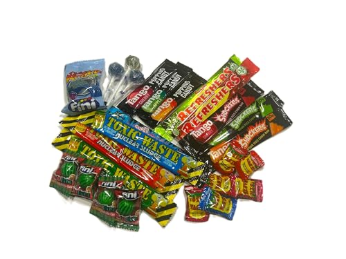 Super Sour Sweet Gift Box - Classic Sour Selection of Sweets Fun Sweet Hamper for Birthdays Thank you Gifts Party Favours & Care Packages