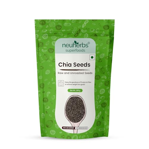 Neuherbs Raw Unroasted Chia Seeds For Eating With Omega 3 and Fib...