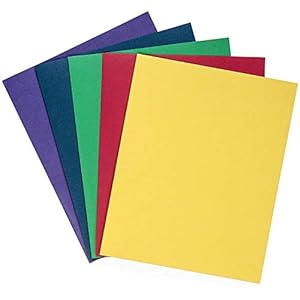 Blue Summit Supplies 50 Two Pocket Folders, Designed for Office and Classroom Use, Assorted 5 Colors, 50 Pack Colored 2…