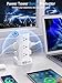 Power Strip Tower with Wireless Charger, Flat Plug Surge Protector Tower with 6FT Extension Cord, 12 AC Multiple Outlets, 4 USB (2 USB C),15W Wireless Charging Power Tower for Home Office Dorm, White