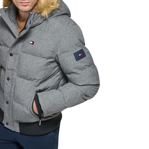 Image of Tommy Hilfiger Men's Arctic Cloth Quilted Snorkel Bomber Jacket (Standard and Big & Tall)