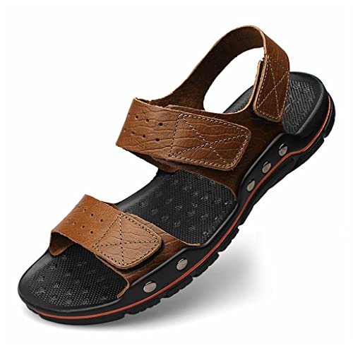 Men's Breathable Men's Sandals Trend Beach Shoes Slippers Sandals Sandals Genuine Leather Sandals(47)