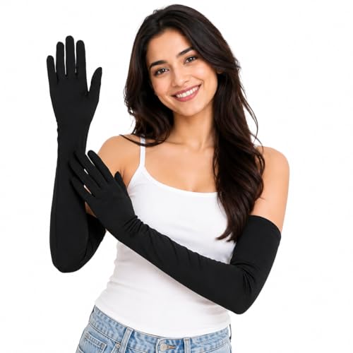 Image of Khillayox Cotton Sun Protection Printed Full Hand Long gloves for Women| UV Protection Sleeves Perfect for Cycling, Driving, Running, Football & Outdoor Activities- Pair of 1