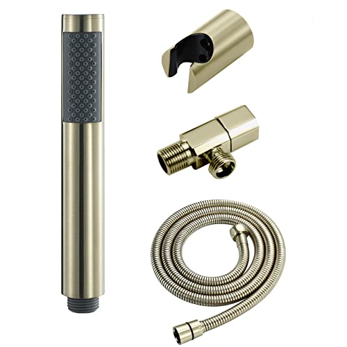 Pulverizador de bidé de mano para inodoro con manguera de acero inoxidable, pulverizador de pañales de tela de latón para limpiar pañales y duchas de mascotas, spray de chorro de agua fría con válvula
