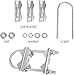 MOOKEERF Double Antenna Mast Clamp - 3 PCS Antenna Pole Mount Bracket V Jaw Block with U Bolts,Heavy Duty Mast Mount Bracket Kit