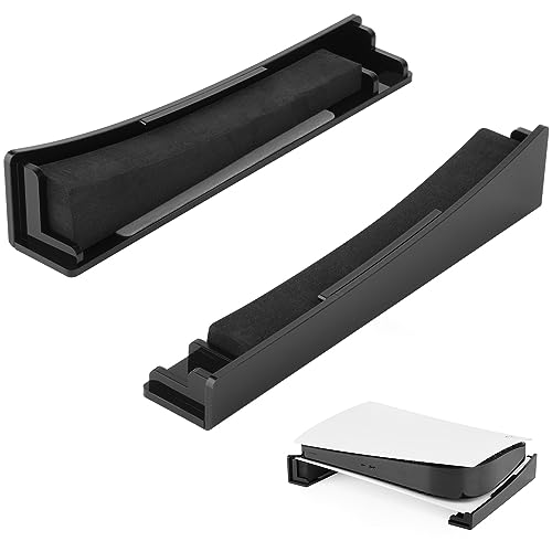 Image of Horizontal Stand Holder - Horizontal Base Stand Compatible with PS5 Disc & Digital Edition, Acrylic Desk Rack Desktop Console Support for PS5 Console Storage & Accessories Organizer (Solid Black)