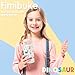 Fimibuke Kids Insulated Water Bottle, 14oz BPA FREE 18/8 Stainless Steel Travel Tumbler Double Wall Vacuum Leak Proof Kids Cup with Straw Metal Bottle for School Boys Girls(1 Pack, WHITE DINOSAUR)