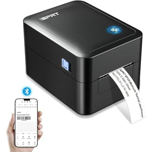 iDPRT Label Maker, Thermal Barcode Printer with No Bound Consumables, Bluetooth & USB Connection, 140pcs/min Speed, Customizable App, Supports Various Sized 1"-3.15", Label Printer for Small