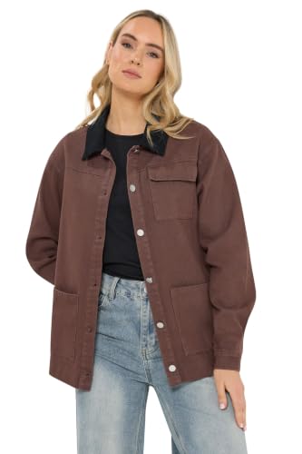 Image of Long Tall Sally - Lts Tall Brown Twill Barn Jacket - Women's