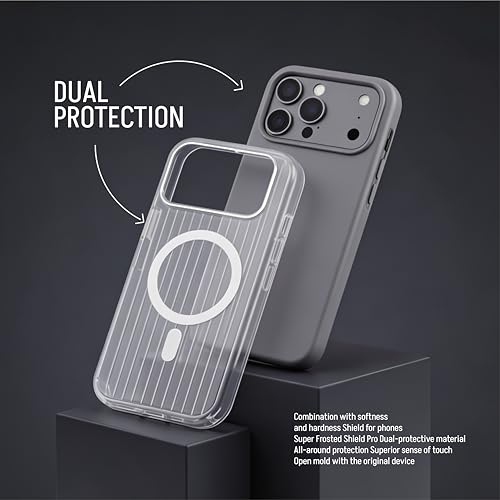 Image of amazon basics Streak Magnetic Protective Cover Compatible with iPhone 17 Pro Max | MagSafe | Camera Protection|Anti Shock,Scratch Resistant |Wireless Charging - Black