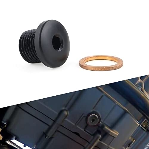 Xitomer M14*1.25p Magnetic Aluminum Oil Drain Plug Drain Bolt Fit for DR650 DR200 96-22 / DL1000 02-22 / LT-A400 02-19 / LT-Z400 09-14 / DR-Z125 03-21, Low Profile Magnetic Oil Drain Plug (Black)