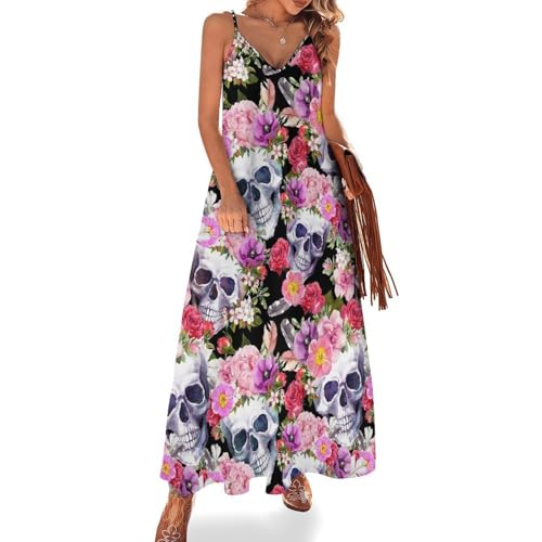 Robe crâne à fleurs longue et légère pour rester fraîche sous la chaleur d'été