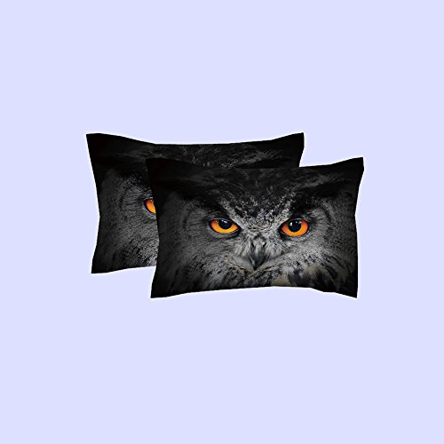 Ruihome Animal Black Owl Theme Full Size Duvet Cover Set With Zipper Closure, Teen Kids Bedding #TOP3