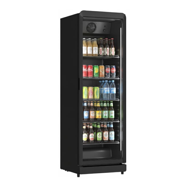 Armoire à Boissons Réfrigérée 400 Litres Noire Luxe - 1 Porte Vitrée