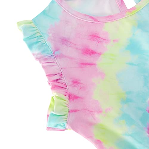 Girls Romper Rainbow Jumpsuits Shorts Size 10-12 With Pockets Ruffle Sleeve Rompers One Piece Summer Outfits For Girls #TOP5
