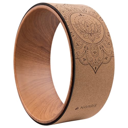 Navaris Yoga Rad Wheel aus Kork - 33 cm Yogarad für Pilates...