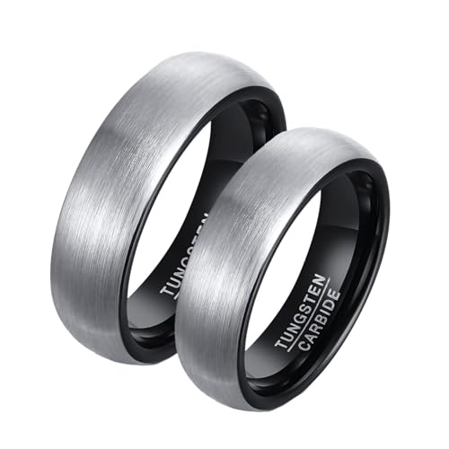 Bague de Promesse Daesar Anti-Rayures Alliance Couple Tungstène Mat 6MM