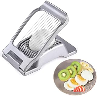 Egg Slicer for Boiled Eggs, Egg Cutter for Hard Boiled Eggs, Multipurpose Stainless Steel Wire Egg Slicer for Ham Banana and Strawberry Soft Fruit