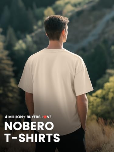 Image of Nobero Men's Oversized Graphic T-Shirt for Men | Soft Cotton | Drop Shoulder Relaxed Fit | Printed Casual Tshirt for Men