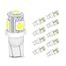 10x LED Replacements for Malibu Landscape Light 5 Led/SMD Per Bulb 194 T10 T5 Wedge Base Cool White 12v Dc 1407ww