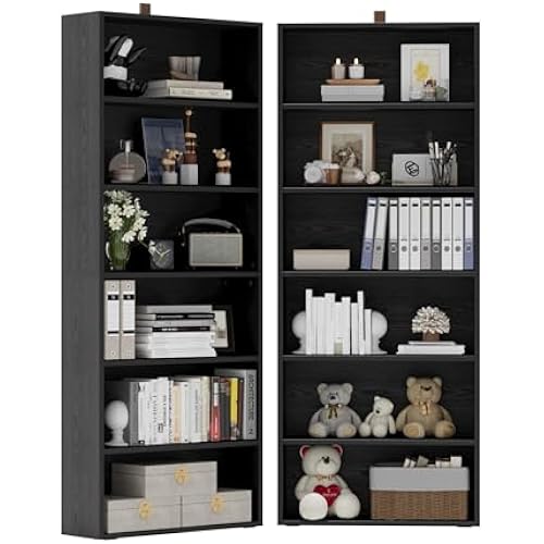 IRONCK Bookshelf and Bookcases 70" Tall, 6 Tiers Display Storage Shelves