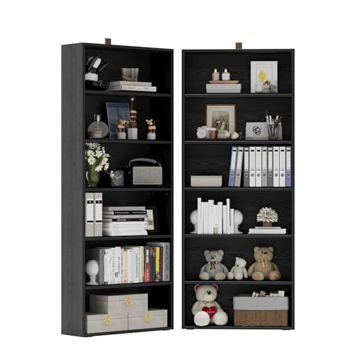 IRONCK Bookshelf and Bookcases 70" Tall, 6 Tiers Display Storage Shelves